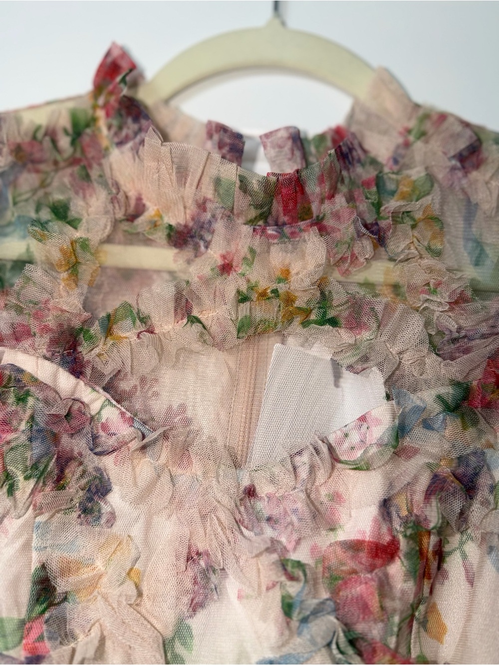 NWT CATCHALL Floral Ruffle Mesh Tiered Maxi Dress Romantic Cottagecore - Picture 5 of 11